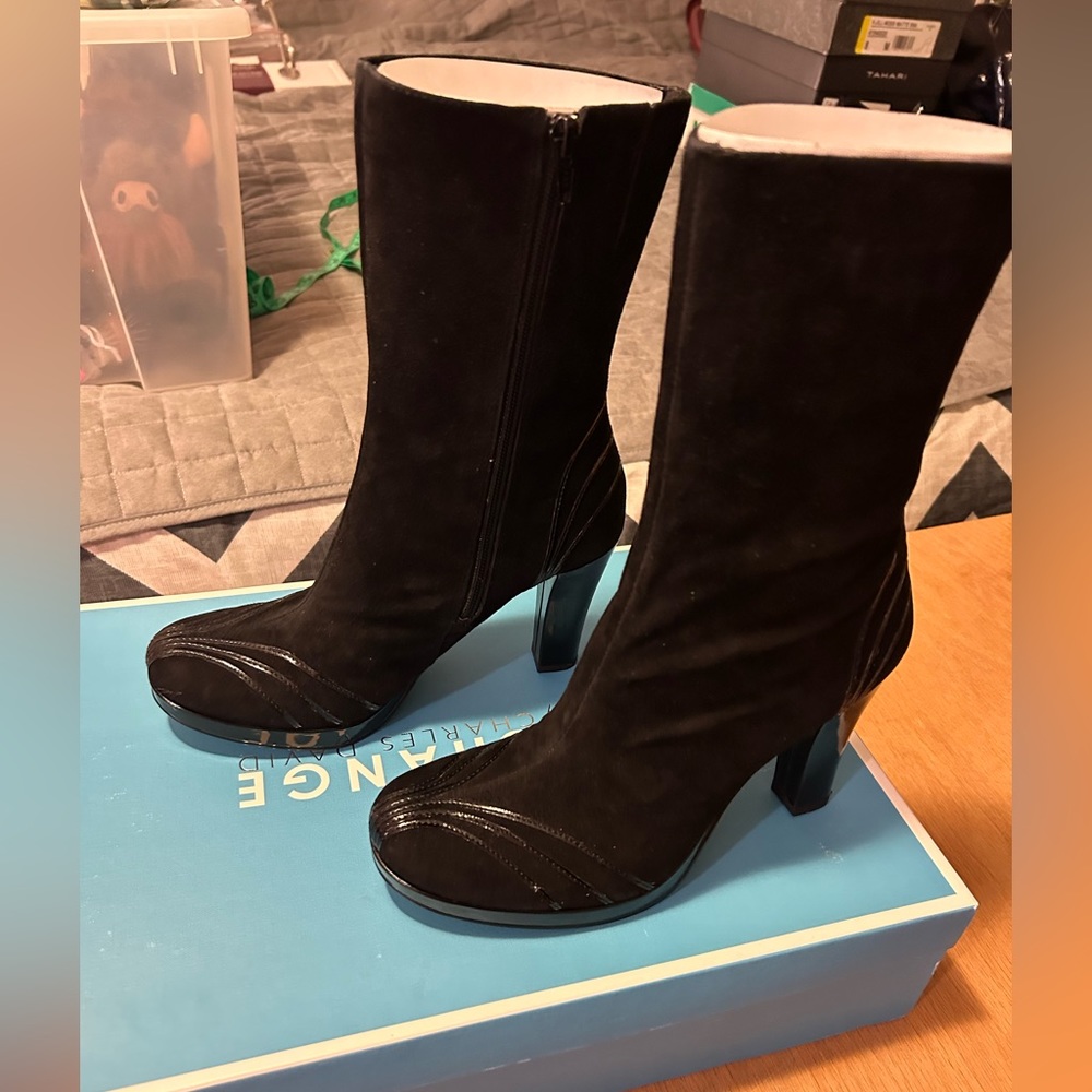 Exchange by Charles David - Black Suede Boots - Size 8